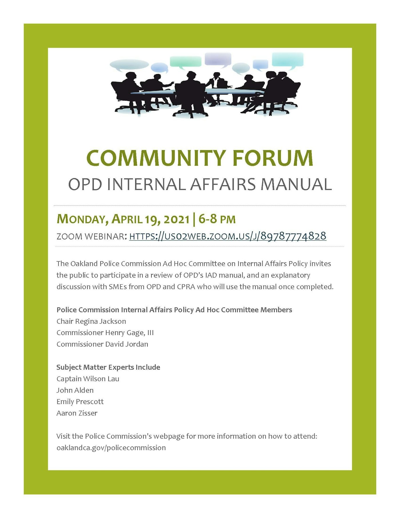 Flier - OPC Community Forum on OPD Internal Affairs Manual