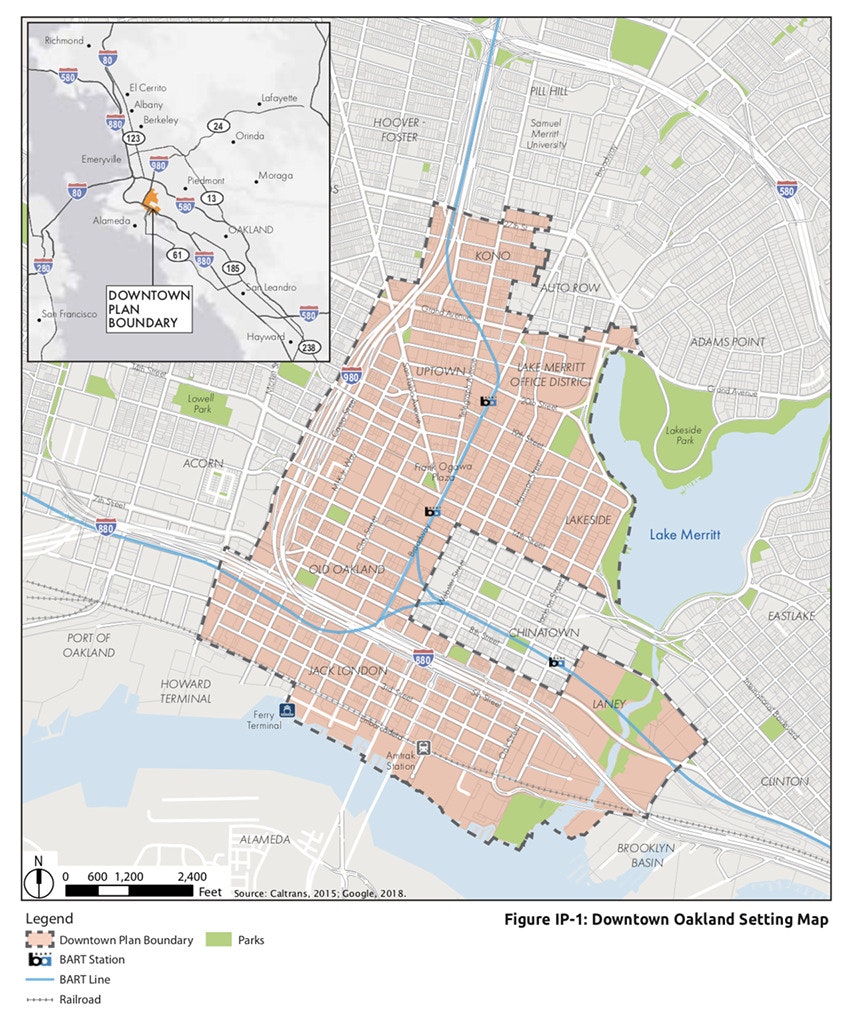 Downtown Oakland Specific Plan boundary map