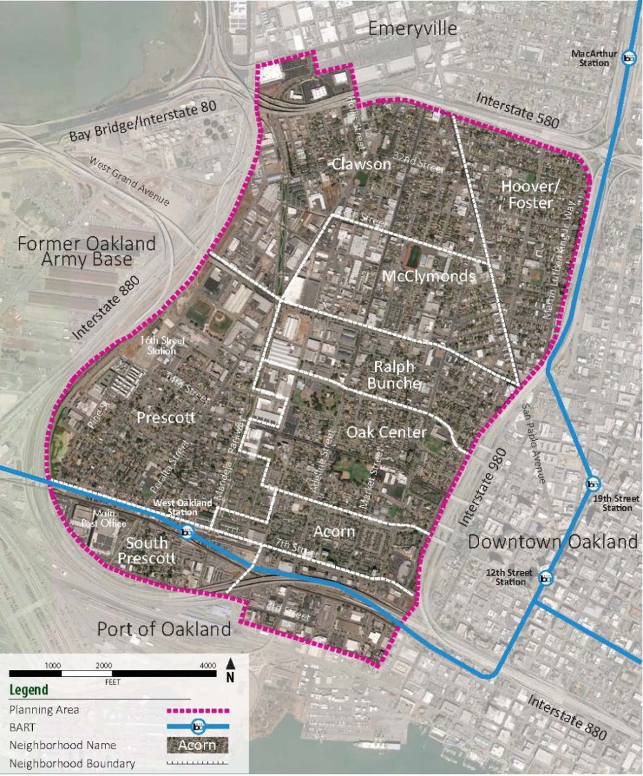 West Oakland Specific Plan map