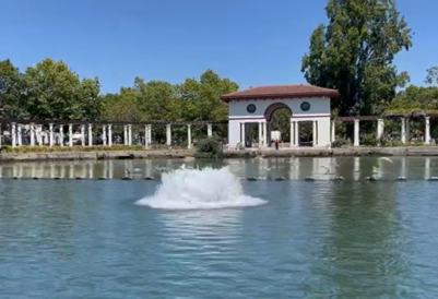 Aeration Fountain installed Aug 15, 2023 at Lake Merritt